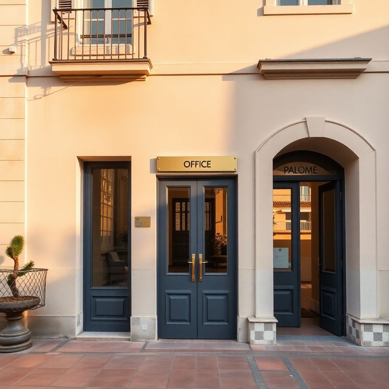 Entrada del edificio de oficinas de Rodríguez & Flores en Palma
