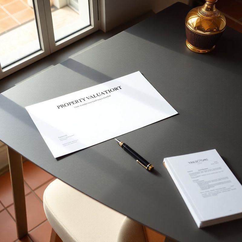 Informe de valoración inmobiliaria sobre una mesa de trabajo